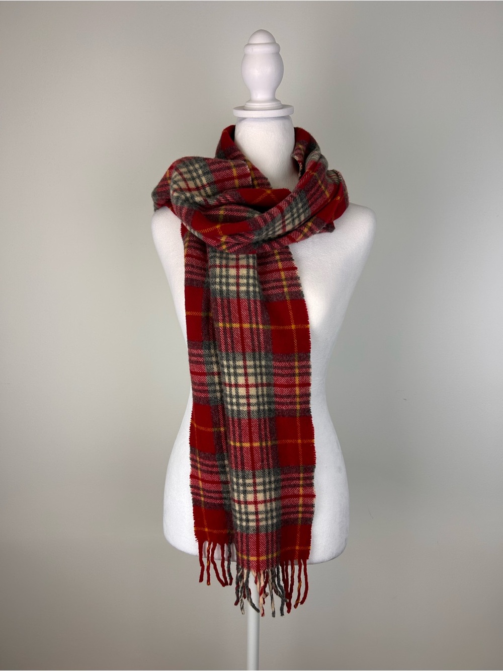 Vintage GAP 100% Wool Tartan Plaid Scarf Made in Italy